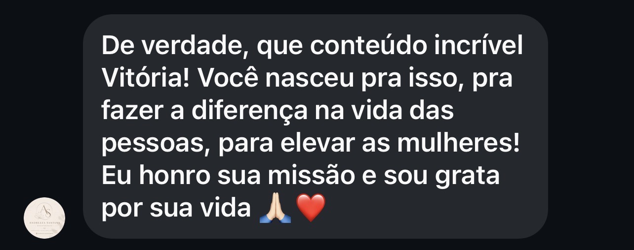 Mensagem de aluna sobre o CPM